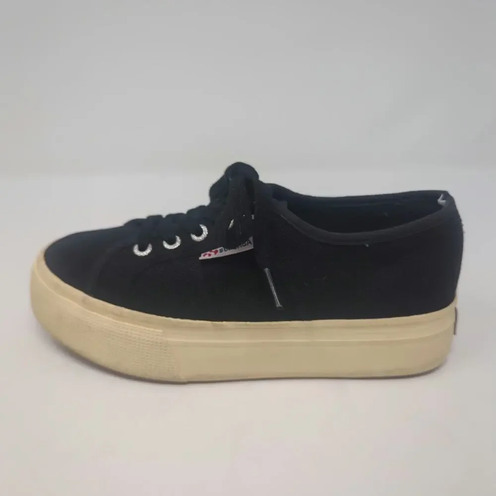 Superga 2790 Platform Black Sneaker Womens Size 7